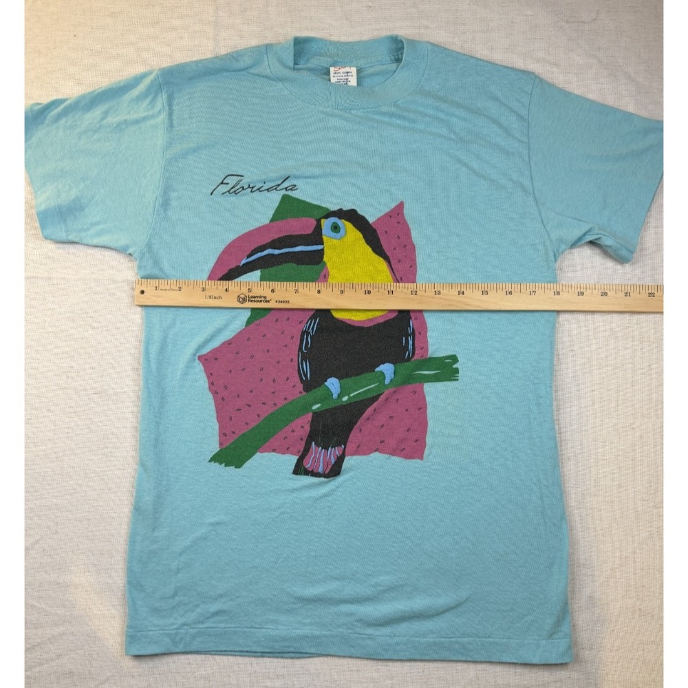 Vintage Sherry Florida Toucan Shirt Single Stitch Size Large - Made in Miami USA